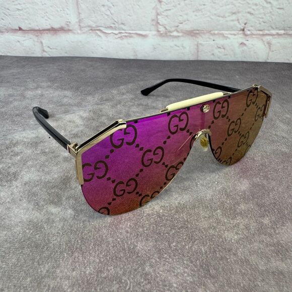 Gucci Women's 63mm Pilot Logo Gradient Sunglasses - Pink GG0584s - Picture 6 of 15